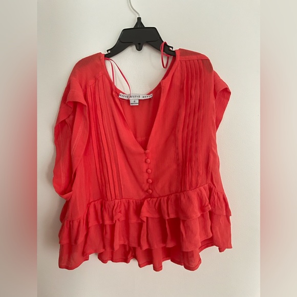 Red Ruffle Top - Picture 2 of 3